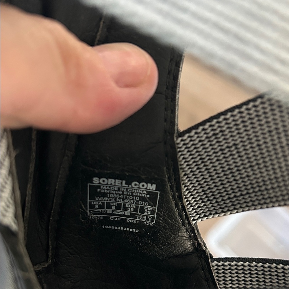 Sorel Women's Black and Gray Sandals - Picture 7 of 7
